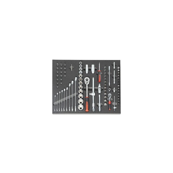 Holex Socket set 1/4 inch and 1/2 inch in Heavy Duty Foam, 82 Pc 955025 82 - main